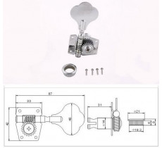 Комплект колков для бас-гитары Metallor MHB01-CR (4 шт)