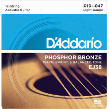 DAddario EJ38 12-String Phosphor Bronze 10-47 Light