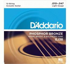 DAddario EJ38 12-String Phosphor Bronze 10-47 Light