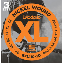 DAddario EXL110-3D XL 10-46 Regular Light (3-pack)