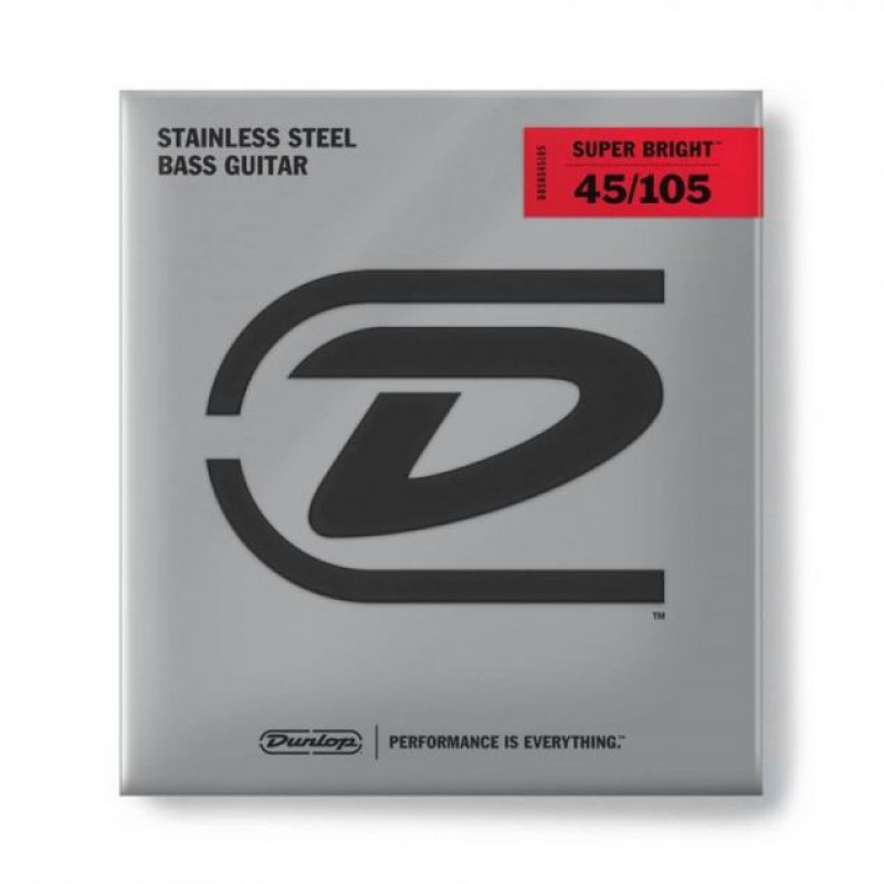 Dunlop DBSBN45105 Super Bright Bass Nickel Wound 45-105 Medium Dunlop DBSBN45105 Super Bright Bass Nickel Wound 45-105 Medium