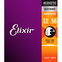 Elixir 11077 NANOWEB Bronze 12-56 Light-Medium