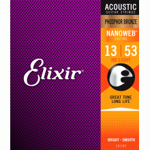 Elixir 16182 NANOWEB Phosphor Bronze 13-53 HD Light