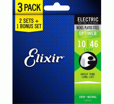 Elixir 16542 NANOWEB 10-46 Light Bonus pack (3 комплекта)