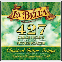 La Bella 427 Elite Clear Nylon, Silver Plated Medium Tension