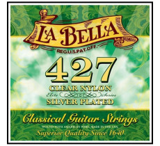 La Bella 427 Elite Clear Nylon, Silver Plated Medium Tension