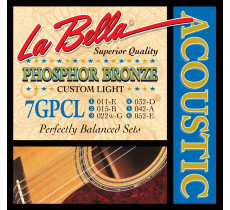 La Bella 7GPCL Phosphor Bronze Acoustic 11-52 Custom Light