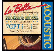 La Bella 7GPT Phosphor Bronze Acoustic 10-50 Extra Light