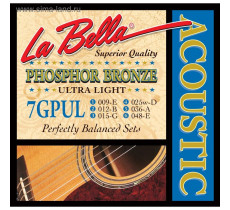 La Bella 7GPUL Phosphor Bronze Acoustic 9-48 Ultra Light