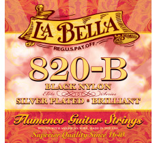 La Bella 820-B Elite Flamenco Black Nylon, Silver Plated Medium Tension