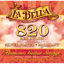 La Bella 820 Elite Flamenco Red Nylon, Silver Plated Medium Tension
