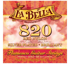 La Bella 820 Elite Flamenco Red Nylon, Silver Plated Medium Tension
