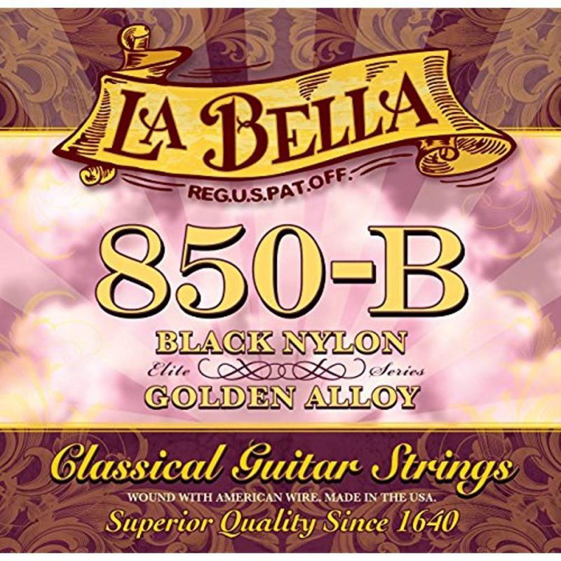 La Bella 850-B Elite Black Nylon, Golden Alloy Medium Tension La Bella 850-B Elite Black Nylon, Golden Alloy Medium Tension