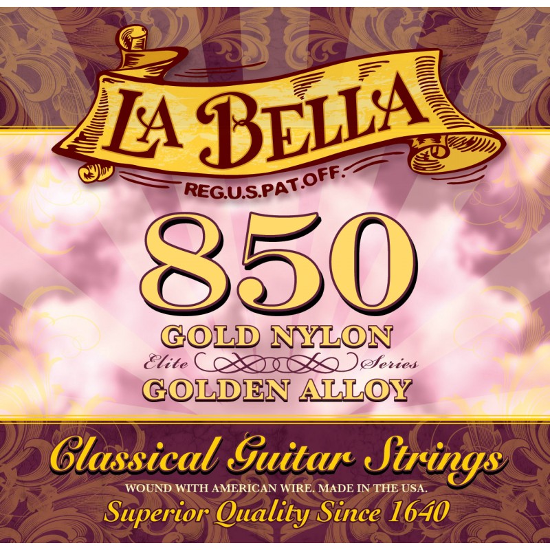 La Bella 850 Elite Gold Nylon, Golden Alloy Medium Tension La Bella 850 Elite Gold Nylon, Golden Alloy Medium Tension