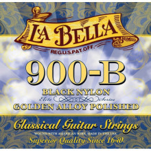 La Bella 900-B Elite Black Nylon, Polished Golden Alloy Medium Tension