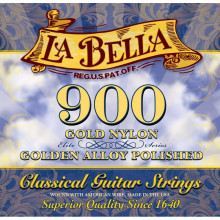 La Bella 900 Elite Gold Nylon, Polished Golden Alloy Medium Tension