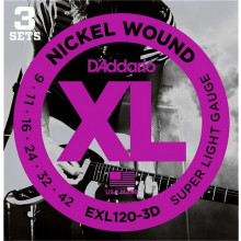 DAddario EXL120-3D XL 9-42 Super Light (3-pack)