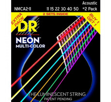DR Strings Hi-Def NEON Multi-Color Medium Light (011-050) 2 Pack