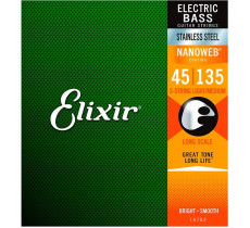 Elixir 14782 NANOWEB Stainless Steel Bass 45-135 5-string Light/Medium