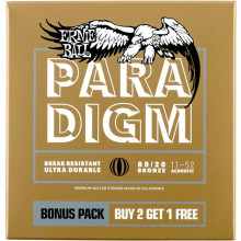 Ernie Ball 3318 Paradigm Phosphor Bronze 11-52 Light 3-pack (3 сета)