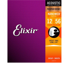 Elixir Nanoweb 16077 Phosphor Bronze (012-056)